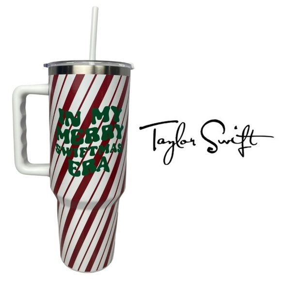Taylor Swift IN MY MERRY SWIFTMAS ERA 40oz Stainless Steel Insulated Tumbler - Picture 1 of 16